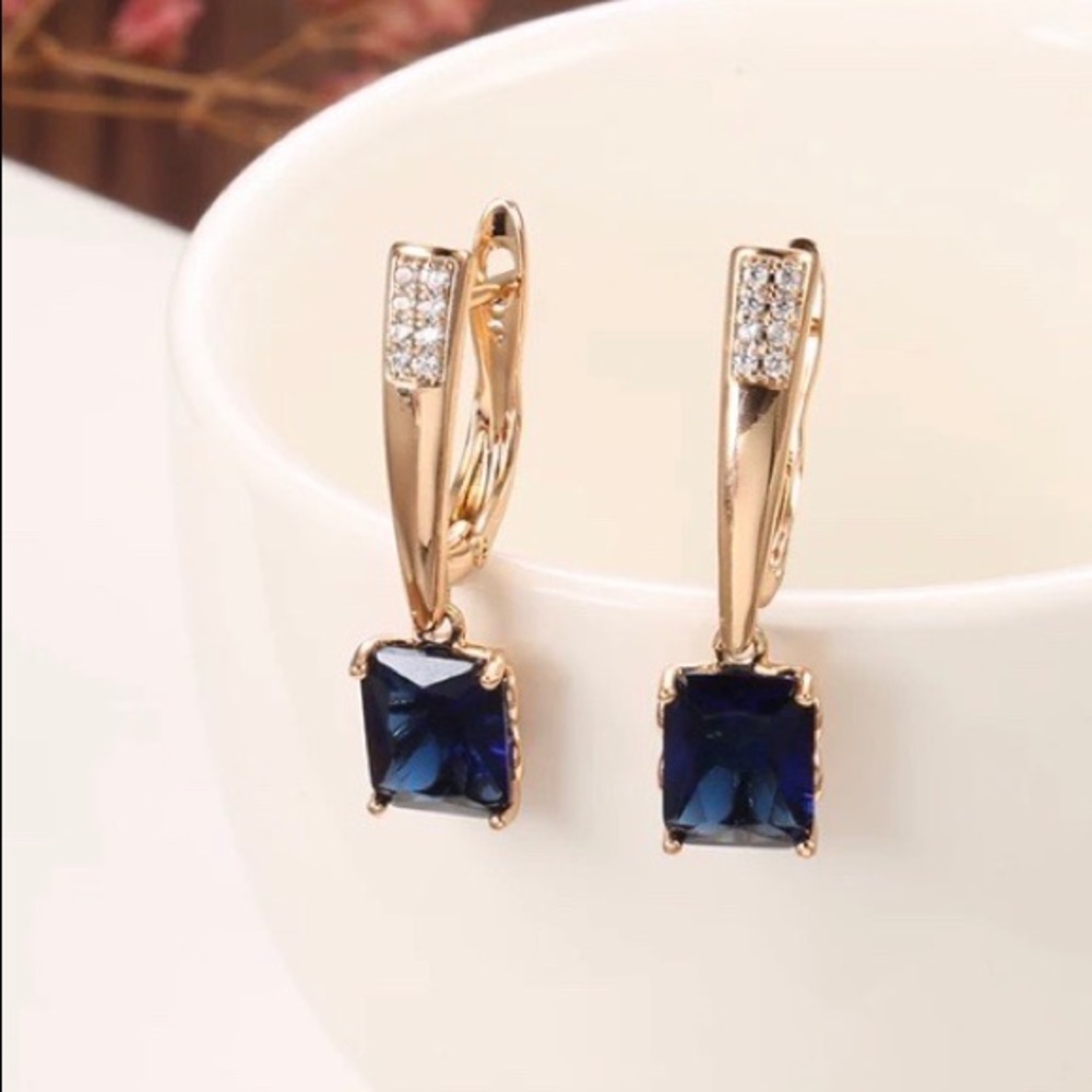 NEW Luxury 585 Rose Gold Dangle Earrings - Picture 6 of 7